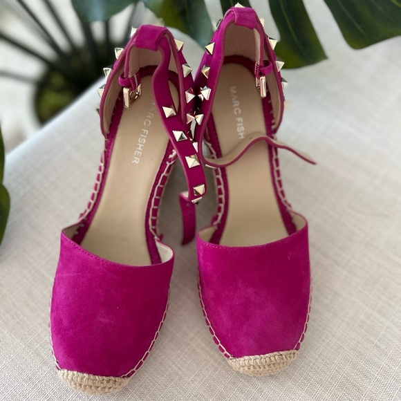Marc Fisher Shoes - Marc Fisher hot pink studded platform Espadrilles